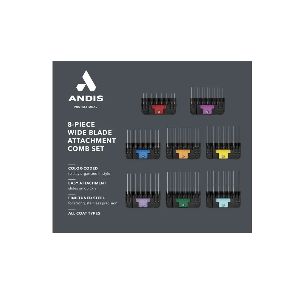 Andis Wide Blade Comb Set 8 Piece