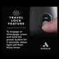 Andis travel lock feature demonstration with text and power button press.